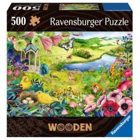 WOODEN ravensburger PUZZLE da 500 pezzi NATURE GARDEN con 40 whimsies INSERTI SAGOMATI in legno