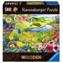 WOODEN ravensburger PUZZLE da 500 pezzi NATURE GARDEN con 40 whimsies INSERTI SAGOMATI in legno Ravensburger - 1