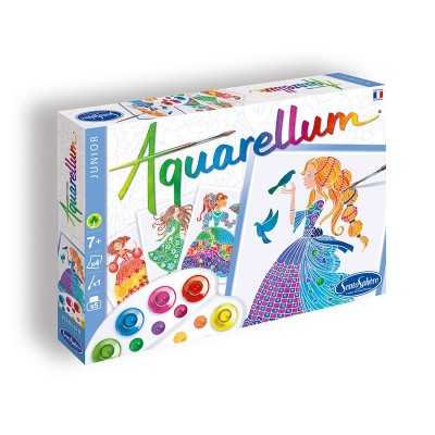 AQUARELLUM JUNIOR sentosphere PRINCIPESSE DEI FIORI kit artistico 4 TAVOLE con colori e pennello SentoSphere - 1