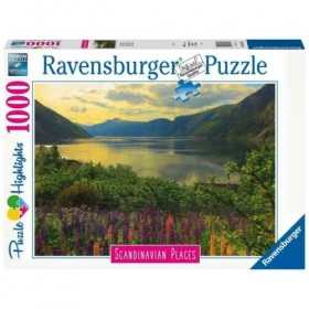 PUZZLE ravensburger FIORDO IN NORVEGIA scandinavian places 1000 PEZZI orizzontale 50 X 70 CM