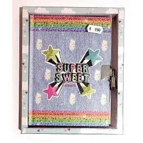 DIARIO SEGRETO con lucchetto JEANS my secret diary SUPER SWEET lebez LEBEZ - 1