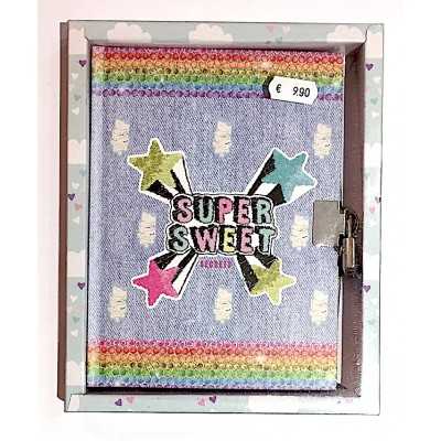 DIARIO SEGRETO con lucchetto JEANS my secret diary SUPER SWEET lebez LEBEZ - 1