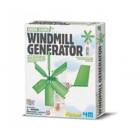 WINDMILL GENERATOR wind EOLICO vento 4M scienza da montare SENZA BATTERIE età 8+