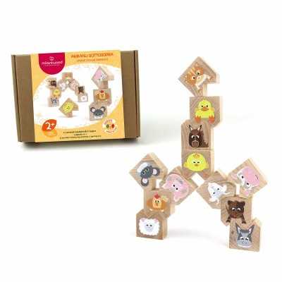ANIMALI SOTTOSOPRA gioco di equilibrio in legno FATTORIA milaniwood MADE IN ITALY età 2+ MILANIWOOD - 2