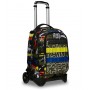 TROLLEY JACK seven FLUO BELTS due ruote 2WD vol 34 litri NASTRI GIALLO E BLU scuola ZAINO staccabile 3 IN 1 SEVEN - 3