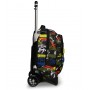 TROLLEY JACK seven FLUO BELTS due ruote 2WD vol 34 litri NASTRI GIALLO E BLU scuola ZAINO staccabile 3 IN 1 SEVEN - 4
