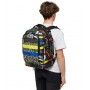 TROLLEY JACK seven FLUO BELTS due ruote 2WD vol 34 litri NASTRI GIALLO E BLU scuola ZAINO staccabile 3 IN 1 SEVEN - 14