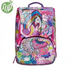 ZAINO scuola ESTENSIBILE BIG sdoppiabile SJ GANG seven MAGICFLIP backpack GIRL vol 21 28 litri UNICORNO SEVEN - 1