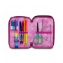ASTUCCIO scuola 3 ZIP seven TRIPLO SCOMPARTO pencil case CHULKY tre piani NERO ROSA completo SEVEN - 3