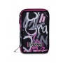 ASTUCCIO scuola 3 ZIP seven TRIPLO SCOMPARTO pencil case CHULKY tre piani NERO ROSA completo SEVEN - 6