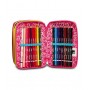 ASTUCCIO scuola 3 ZIP seven SJ GANG triplo scomparto CLACK IT completo GIRL pencil case PRADIPO tre piani SEVEN - 5