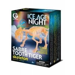 TIGRE DAI DENTI A SCIABOLA scheletro kit di montaggio fosforescente Geoworld