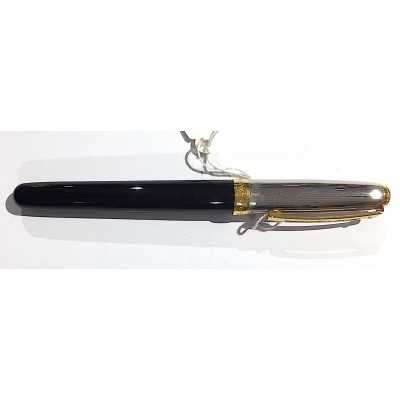 PENNA STILOGRAFICA in cofanetto SHEAFFER in metallo CHIUSURA CLICK argentato nero oro - 1