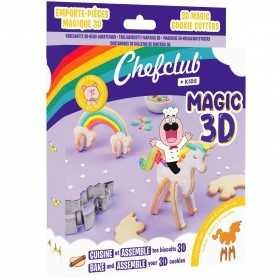 KIT PER BISCOTTI puzzle da mangiare UNICORNI 3D in acciaio inossidabile CHEFCLUB cucina KIDS formine MAGIC età 4+ CHEFCLUB - 1