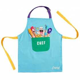 GREMBIULE per bambini BLU in cotone 100% CHEFCLUB cucina KIDS età 4+ CHEFCLUB - 1