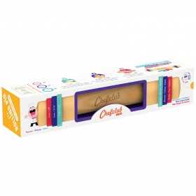 MATTARELLO REGOLABILE in legno CON 3 SPESSORI IN SILICONE per bambini CHEFCLUB cucina KIDS età 4+ CHEFCLUB - 1