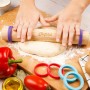 MATTARELLO REGOLABILE in legno CON 3 SPESSORI IN SILICONE per bambini CHEFCLUB cucina KIDS età 4+ CHEFCLUB - 3