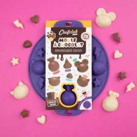 STAMPI ASSORTITI in silicone PER CIOCCOLATINI chocolate factory CON 12 FORME per bambini CHEFCLUB cucina KIDS età 4+ CHEFCLUB - 