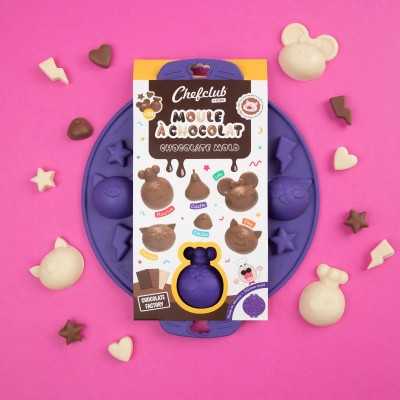 STAMPI ASSORTITI in silicone PER CIOCCOLATINI chocolate factory CON 12 FORME per bambini CHEFCLUB cucina KIDS età 4+ CHEFCLUB - 