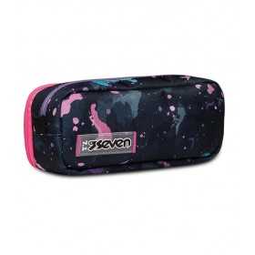 ASTUCCIO scuola FLUO STRING GIRL seven MACCHIE DI COLORE pencil case BUSTINA portapenne doppio SEVEN - 1