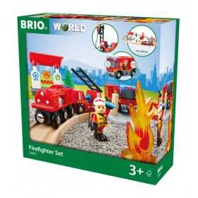 POMPIERI ferrovia BRIO world TRENO trenino 33815 FIREFIGHTER SET età 3+ BRIO - 1