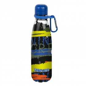 BORRACCIA in acciaio inox 304 SEVEN bottle TENUTA STAGNA 500 ml FANTASY STRISCE DI COLORE caldo e freddo SEVEN - 1