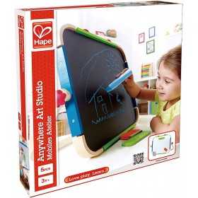 STUDIO D'ARTE PORTATILE Lavagna bianca e nera HAPE età 3+ magnetica DOUBLE FACE Hape - 1