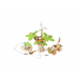 SET AUTO A ENERGIA SOLARE tree planting ecar HAPE bradipo aria IN BAMBOO green planet explorers E3417 età 3+ Hape - 1