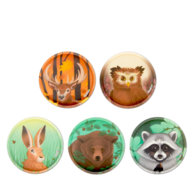 SET KLETTIES per il tuo zaino FOREST ANIMALS ergobag ANIMALI SELVATICI patelle intercambiabili 5 PEZZI Ergobag - 1