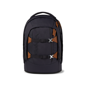 ZAINO scuola SATCH PACK ergonomico NORDIC GREY materiale riciclato GRIGIO SCURO con inserti in pelle Satch - 1