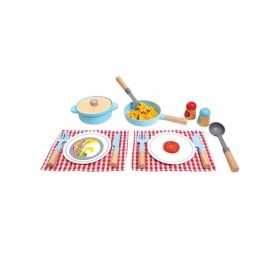 CUOCI E SERVI little chef cooking & serve play set HAPE in legno plastica e stoffa E3208 età 2+ Hape - 1