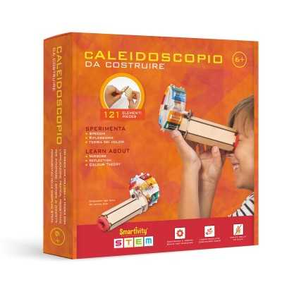 CALEIDOSCOPIO da costruire IN LEGNO ad incastro SMARTIVITY kit scientifico 121 PEZZI età 6+ - 1