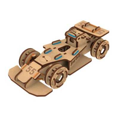 AUTO DA CORSA da costruire IN LEGNO ad incastro SMARTIVITY kit scientifico 92 PEZZI età 6+ SMARTIVITY - 1