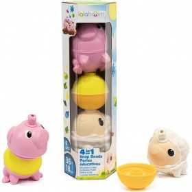 TUBO 4 in 1 ANIMALI DELLA FATTORIA gioco LALABOOM in plastica speciale 6 PEZZI attività SET età 10 mesi + lalaboom - 2