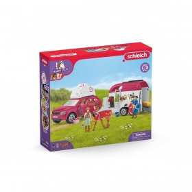 AVVENTURA CON AUTO E RIMORCHIO CAVALLI miniature in resina SCHLEICH set HORSE CLUB 42535 età 5+ Schleich - 1