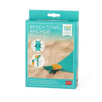 SET 4 PICCHETTI FERMA TELO MARE anti vento ANANAS LEGAMI GOOD VIBES Legami - 1