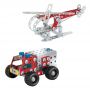 SET DEI POMPIERI di 190 pezzi ELICOTTERO E CAMION vigili del fuoco EITECH costruzioni in metallo 8+ EITECH - 2