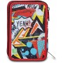ASTUCCIO scuola 3 ZIP seven SJ GANG completo FIREGOAL calcio TRIPLO SCOMPARTO tre piani SEVEN - 7