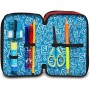 ASTUCCIO scuola 3 ZIP seven SJ GANG completo FIREGOAL calcio TRIPLO SCOMPARTO tre piani SEVEN - 4