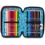 ASTUCCIO scuola 3 ZIP seven SJ GANG completo FIREGOAL calcio TRIPLO SCOMPARTO tre piani SEVEN - 5