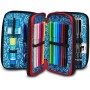 ASTUCCIO scuola 3 ZIP seven SJ GANG completo FIREGOAL calcio TRIPLO SCOMPARTO tre piani SEVEN - 3