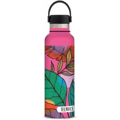 BORRACCIA in acciaio inox 304 TEENACE fantasia FOGLIE caldo e freddo 500 ML SEVEN - 1