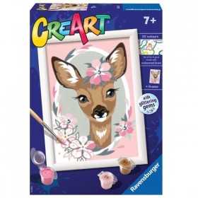 DELIGHTFUL DEER cerbiatto CREART kit artistico 10 COLORI ravensburger DA COLORARE con cornice e PENNELLO età 7+ Ravensburger - 1