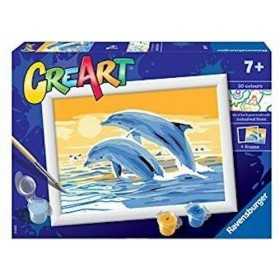 DELIGHTFUL DOLPHINS delfini CREART kit artistico 10 COLORI ravensburger DA COLORARE con cornice e PENNELLO età 7+ Ravensburger -