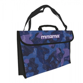 VALIGETTA in tessuto CON TRACOLLA mitama MISURA A3 portadisegni CAMO BLU E VIOLA SEVEN - 1