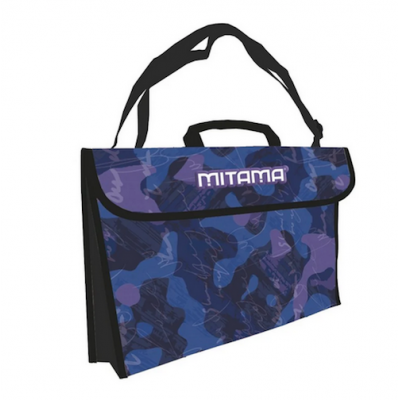 VALIGETTA in tessuto CON TRACOLLA mitama MISURA A3 portadisegni CAMO BLU E VIOLA SEVEN - 1