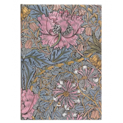 DIARIO a righe HARDCOVER JOURNAL taccuino WILLIAM MORRIS caprifoglio rosa MIDI paperblanks CM13X18 Paperblanks - 1