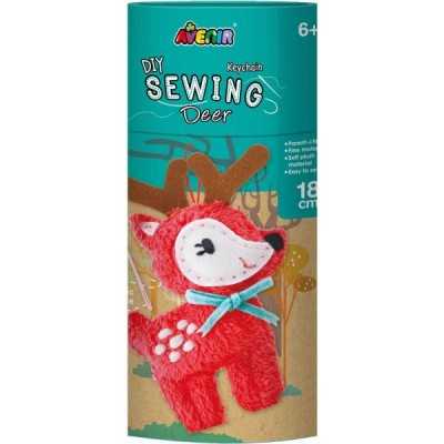 CERVO deer SEWING my first keychain PORTACHIAVI cucito AVENIR kit artistico DIY età 6+ BUKI - 1