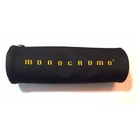 ASTUCCIO in silicone NERO SCRITTA ARANCIONE monocromo CON ZIP pencil case TOMBOLINO PIGNA - 1