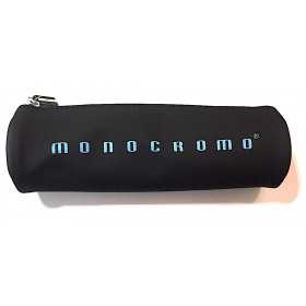 ASTUCCIO in silicone NERO SCRITTA AZZURRA monocromo CON ZIP pencil case TOMBOLINO PIGNA - 1